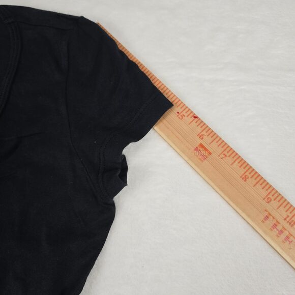 AG Adriano Goldschmied Women’s Deep V-Neck Cotton Short Sleeve Tee Black Small - Picture 7 of 10